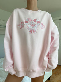 Light Pink Candy Cane Wonderland Sweatshirt