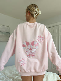 Light Pink Candy Cane Wonderland Sweatshirt