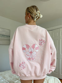 Light Pink Candy Cane Wonderland Sweatshirt