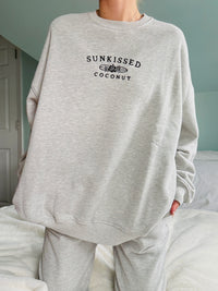 Afternoon Grey Sunkissedcoconut Embroider Sweatshirt