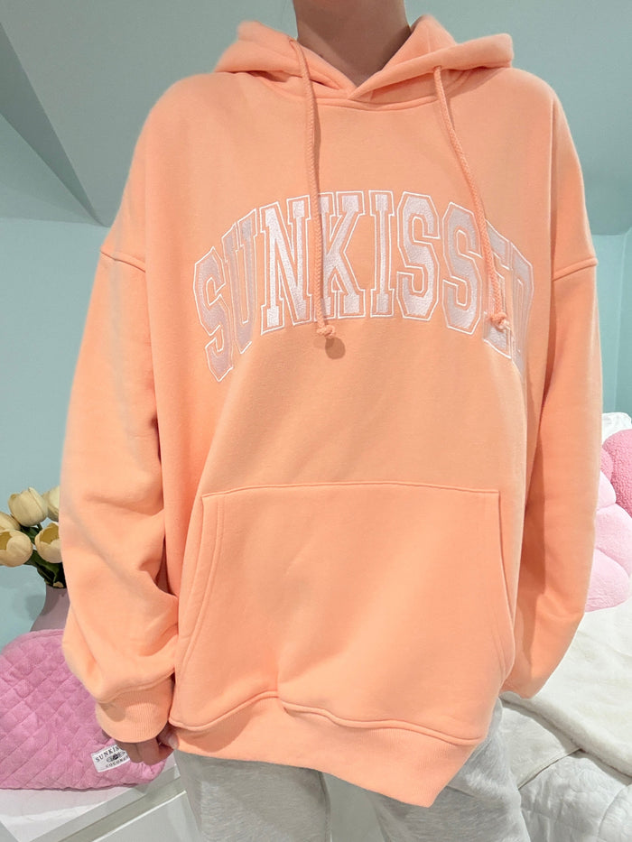 Sherbet Orange Varsity Embroider Hoodie