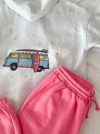 Pearl Grey Embroider Van Star Hoodie