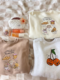 Ivory Autumn Fall Bucket List Embroidered Sweatshirt