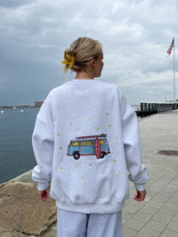 Pearl Grey Embroider Van Star Sweatshirt