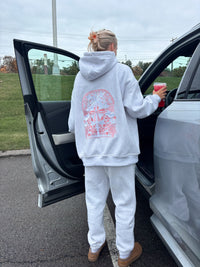 Pearl Grey Tropical Palms Hoodie