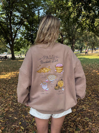 Cappuccino Autumn Fall Bucket List Embroidered Sweatshirt