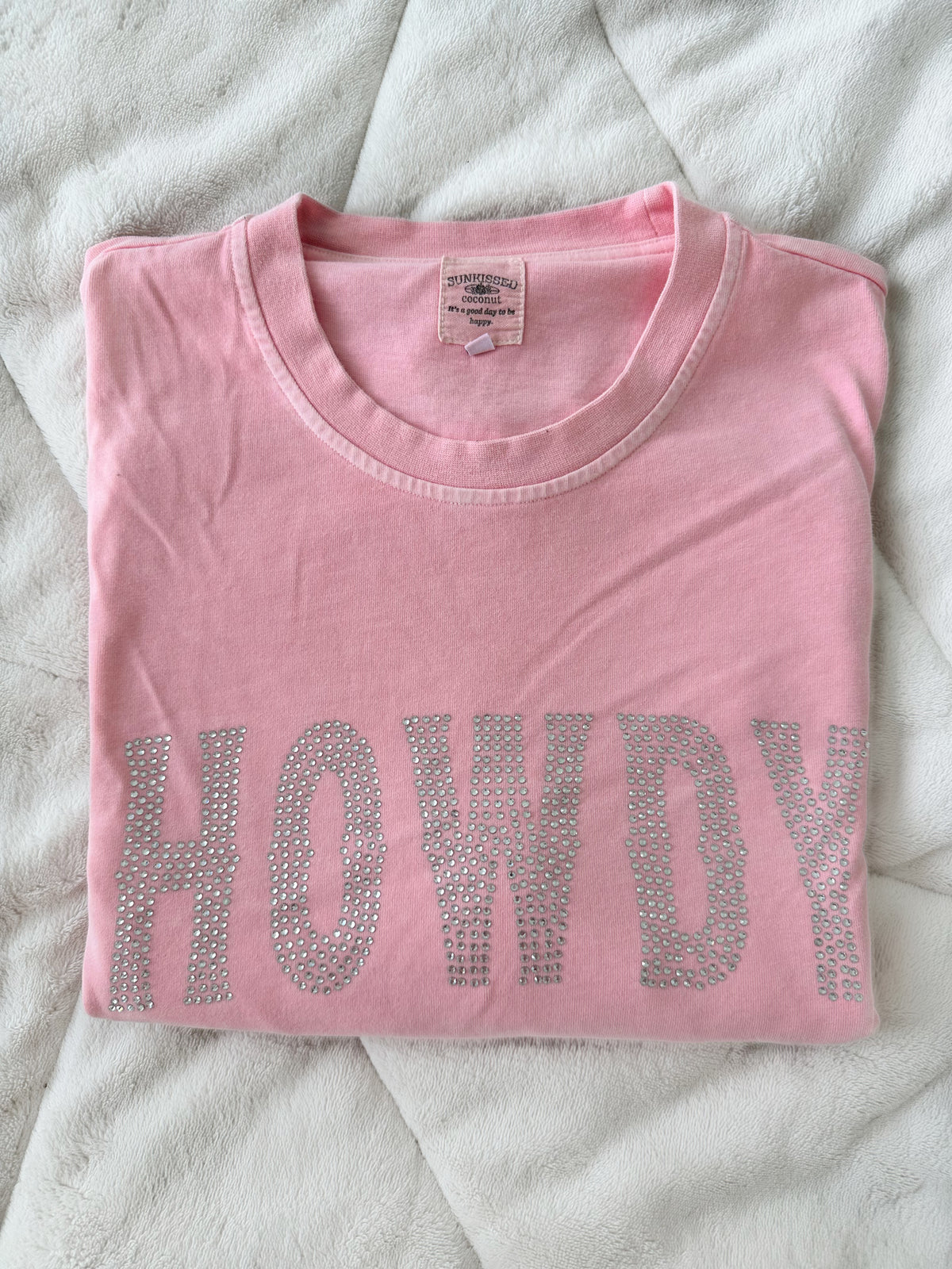 SILVER RHINESTONE HOWDY TEE - Sunkissedcoconut