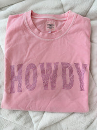 PINK RHINESTONE HOWDY TEE - Sunkissedcoconut