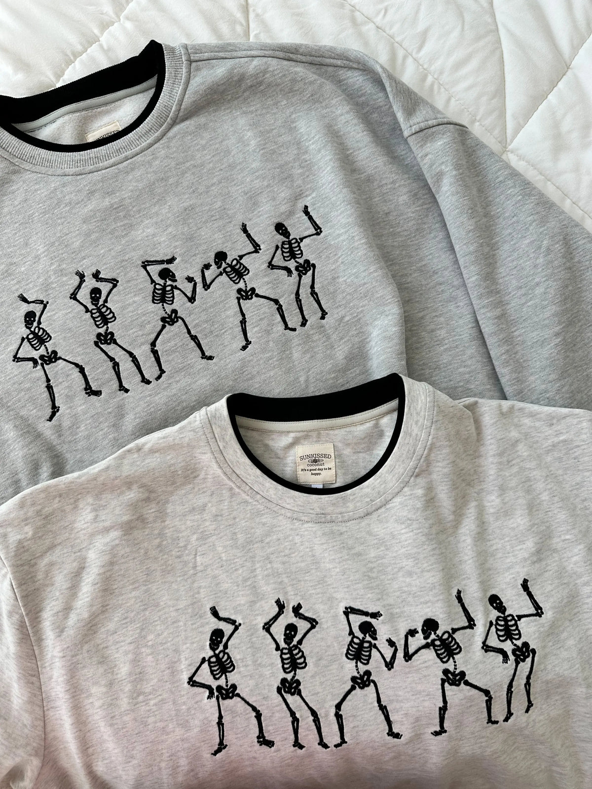 EMBROIDER SKELETON TEE - Sunkissedcoconut