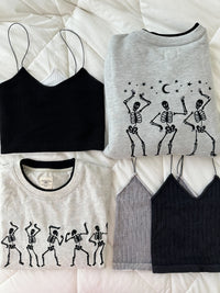 EMBROIDER SKELETON TEE - Sunkissedcoconut