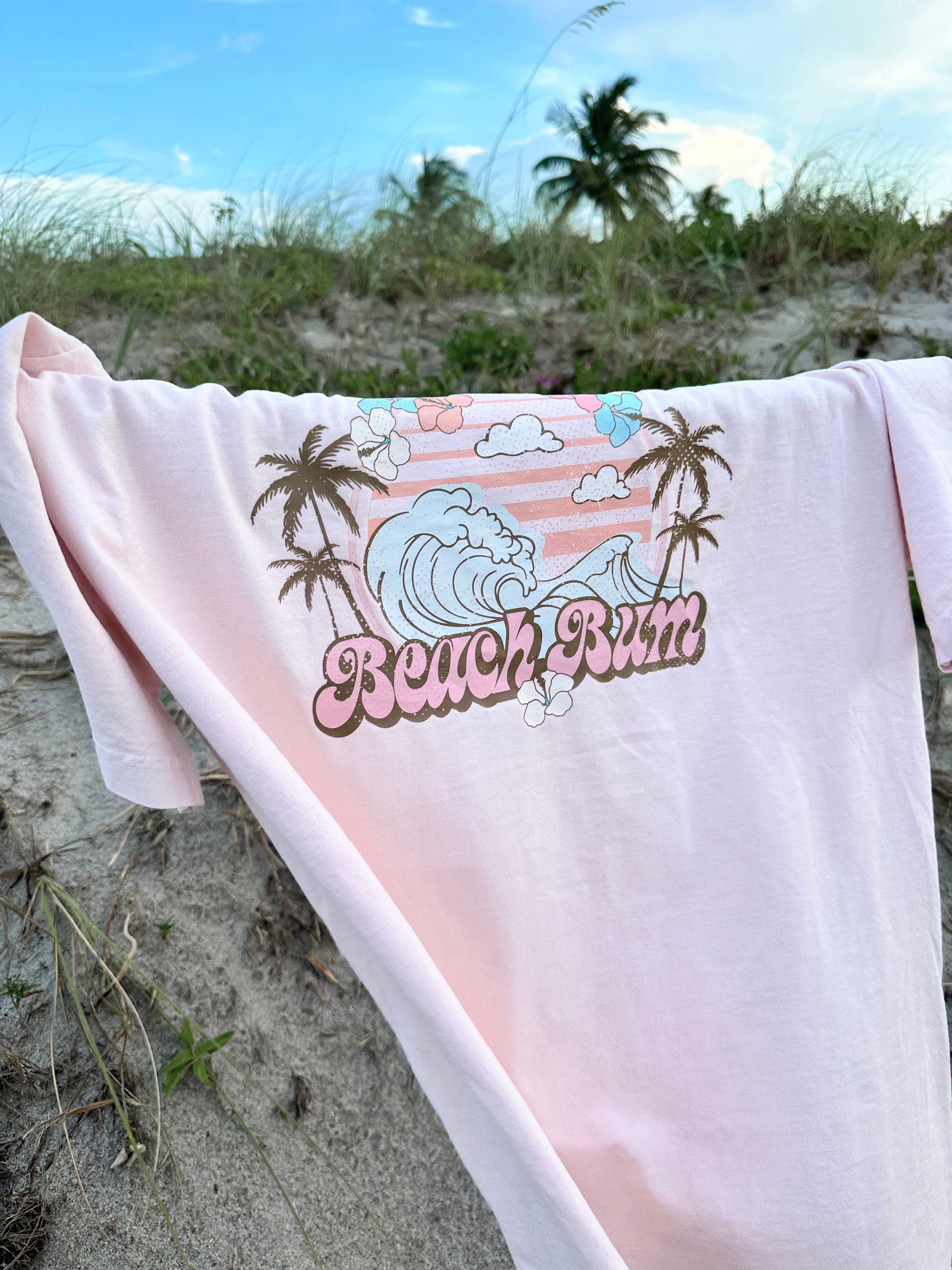 BEACH BUM WAVES TEE - Sunkissedcoconut