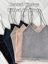 NEUTRAL VINTAGE RIBBED SEAMLESS TANKTOPS - Sunkissedcoconut