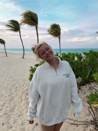 QUARTER ZIP SWEATSHIRT - Sunkissedcoconut