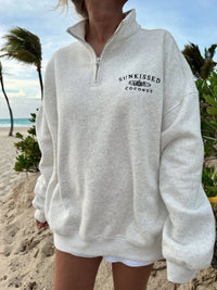 QUARTER ZIP SWEATSHIRT - Sunkissedcoconut