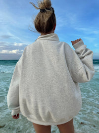 QUARTER ZIP SWEATSHIRT - Sunkissedcoconut