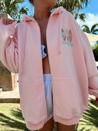 SURFS UP ZIP-UP HOODIE - Sunkissedcoconut