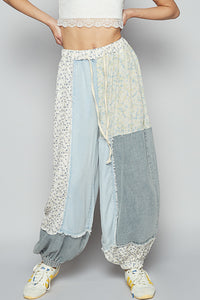 Denim Floral Lounge Pants