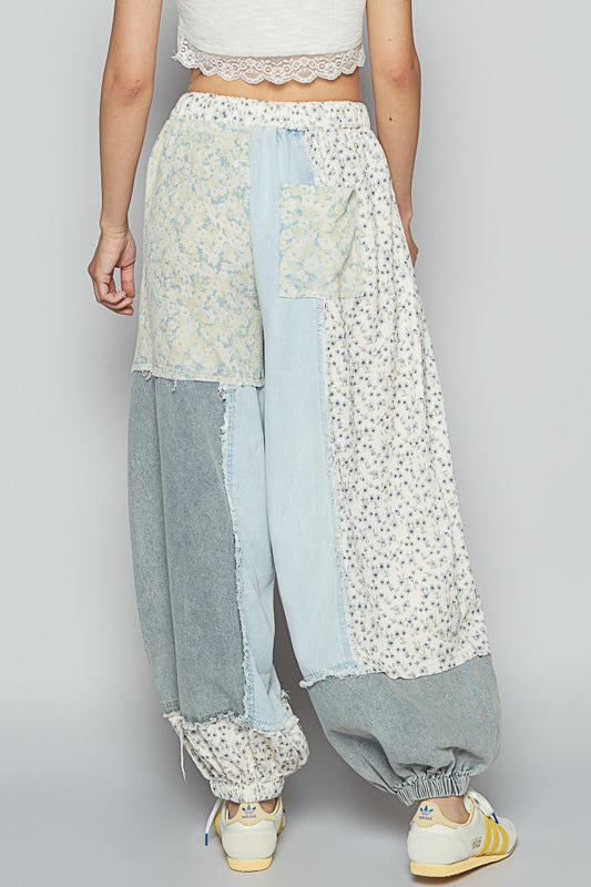 Denim Floral Lounge Pants
