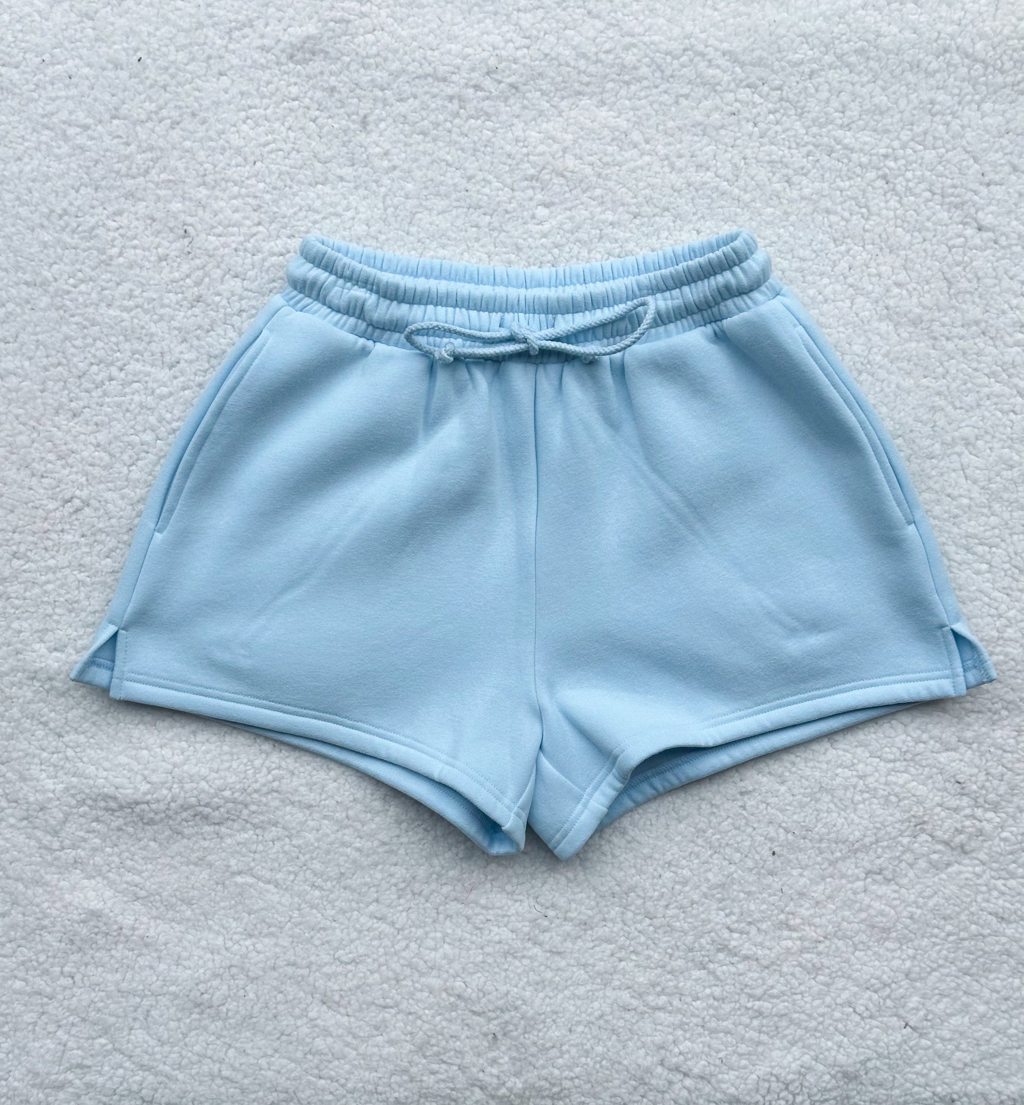 Icy Blue Basic Blank Shorts