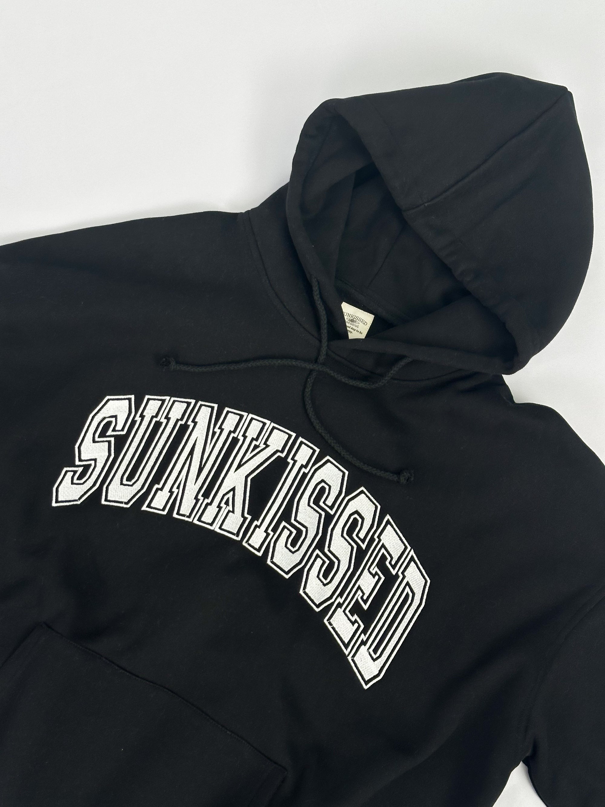 Black Sunkissed Varsity Embroider Hoodie