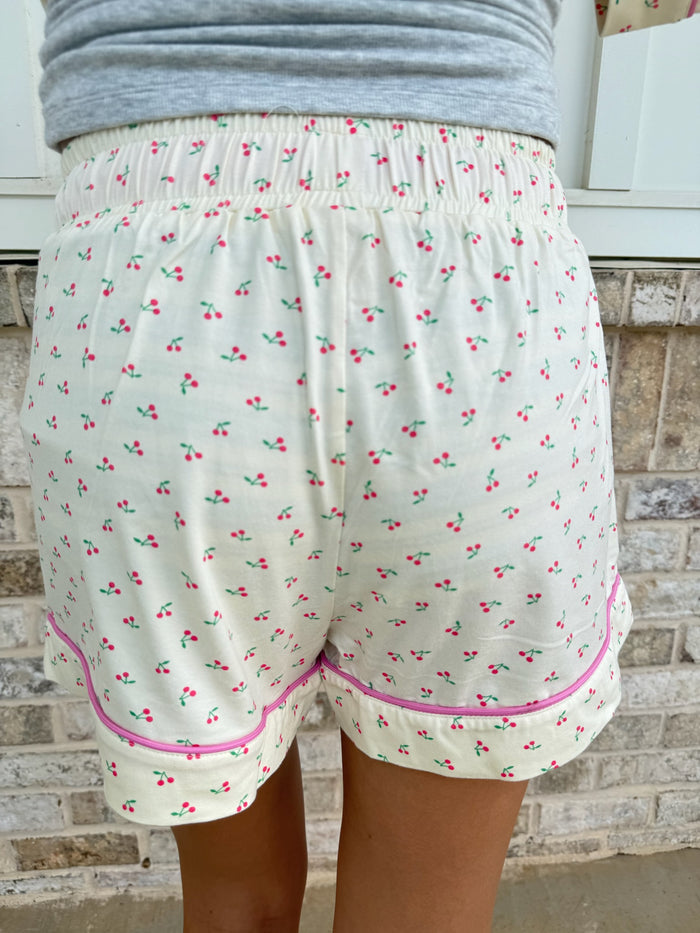 Cherries All Over Pajama Shorts