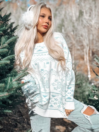 Home For Christmas Snowflake Oversized Sweater