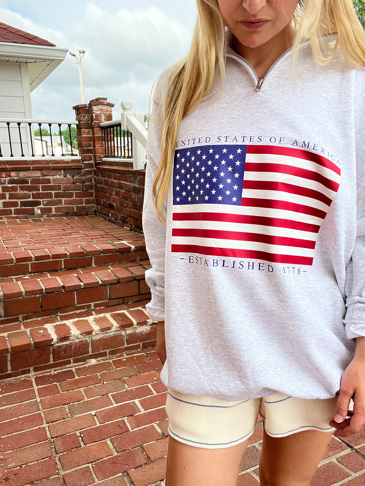 All American Flag 1/4 Zip