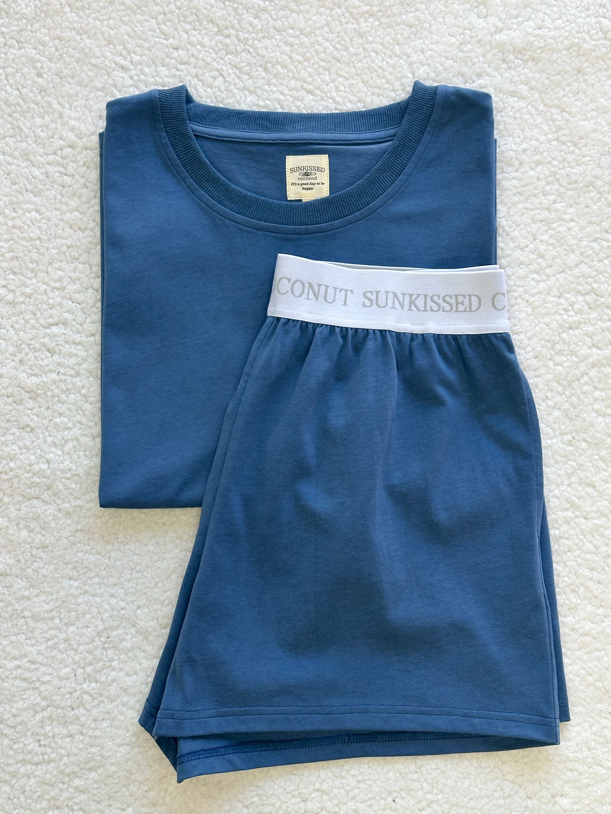 Hamptons Blue Basic Slightly Cropped Blank Tee