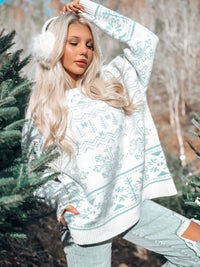Home For Christmas Snowflake Oversized Sweater
