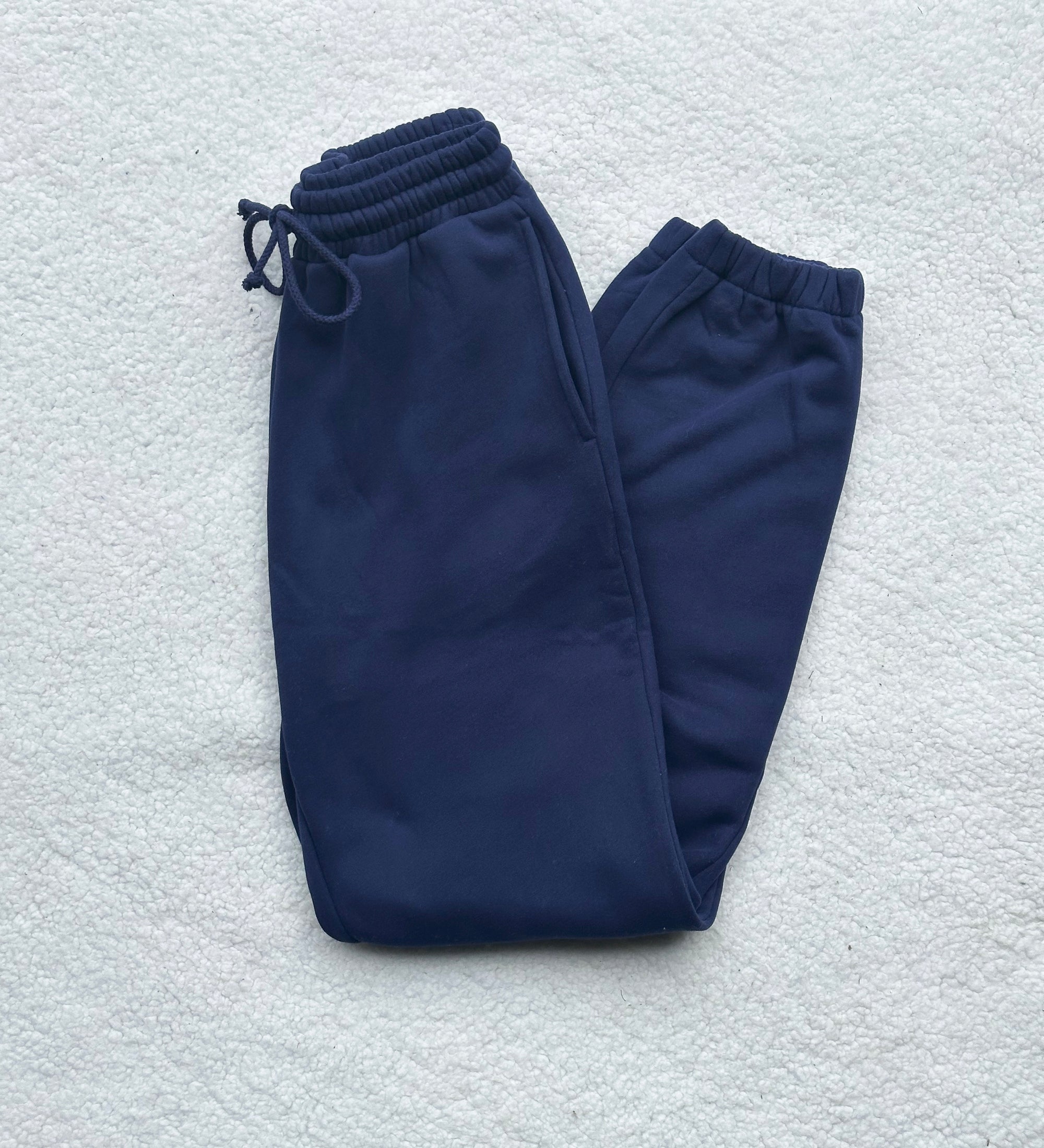 Navy Blue Basic Blank Jogger Sweatpants