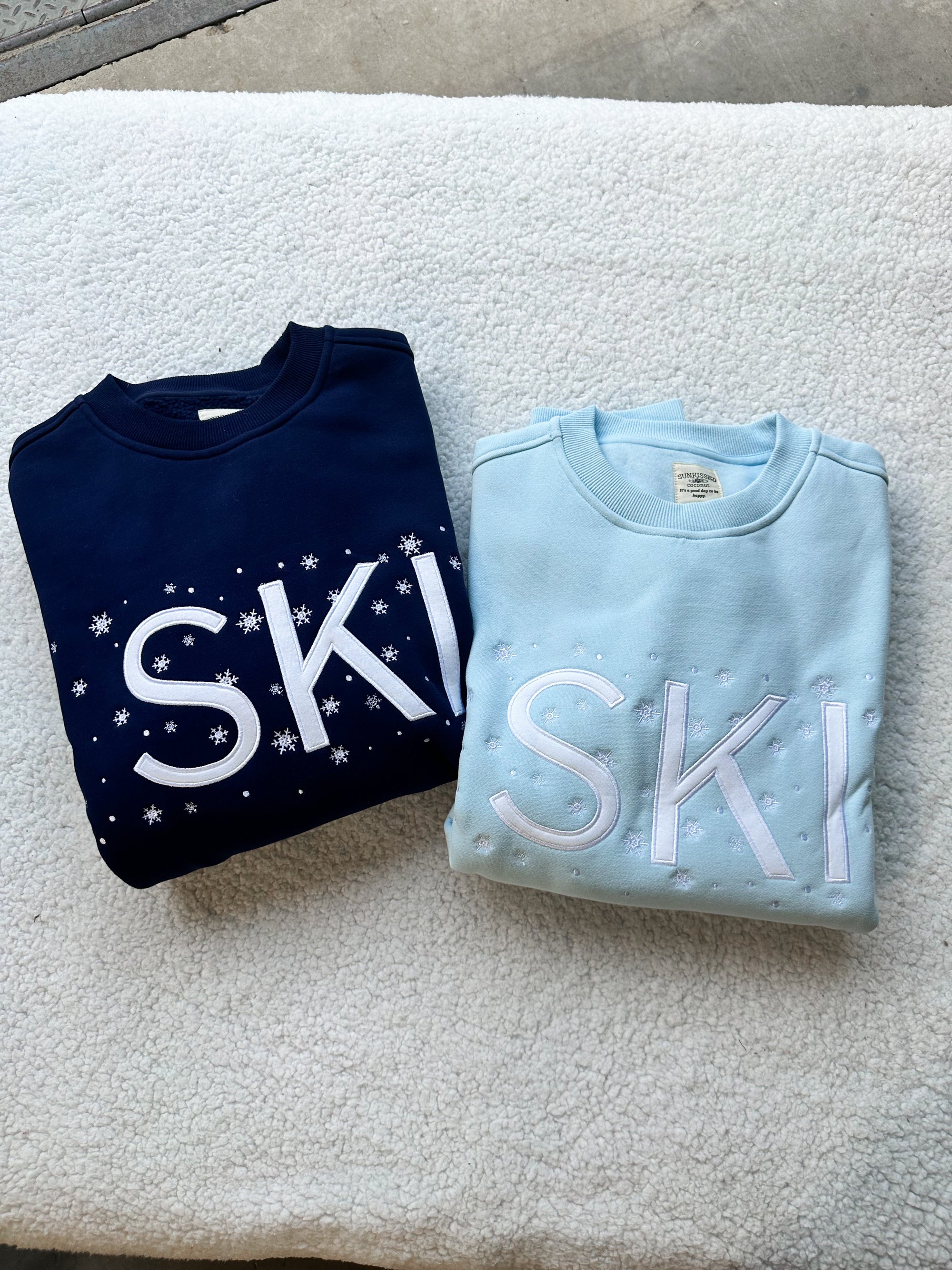 Icy Blue Ski Snowflake Sweatshirt