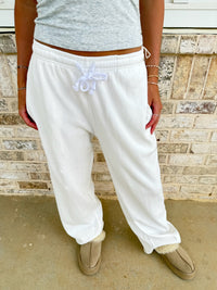 Ivory Waffle Knit Pants