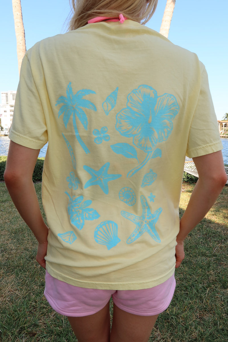 Banana Blue Tropical Comfort Colors Tee