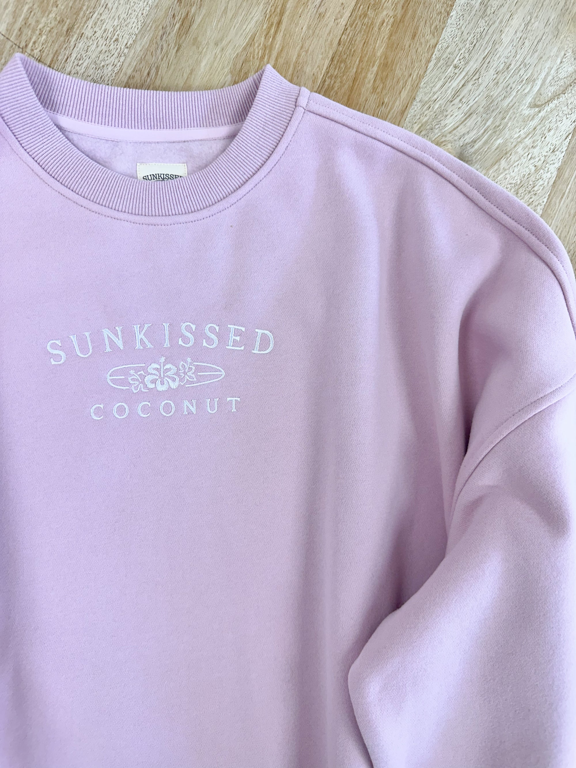 Mauve Mist Sunkissedcoconut Logo Embroider Sweatshirt