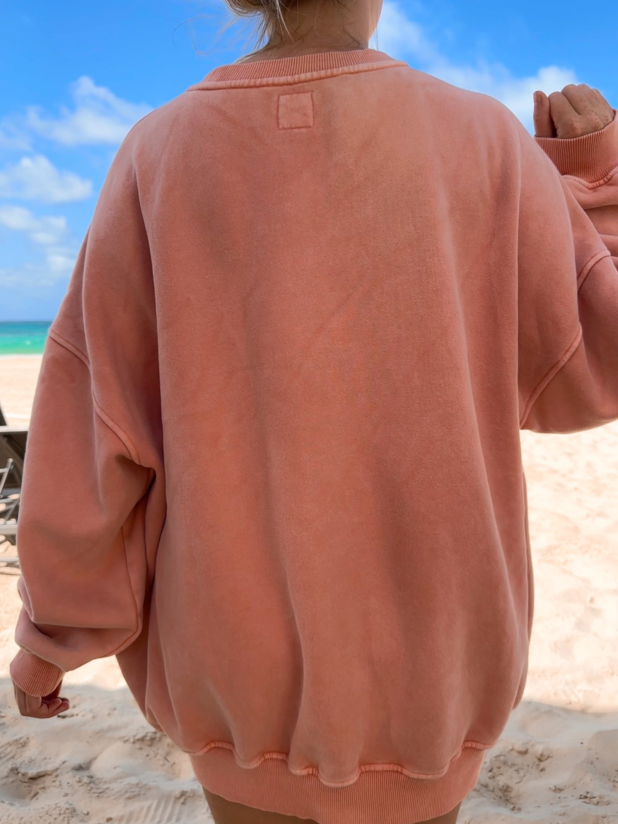 Vintage Orange Washed Basic Blank Sweatshirt