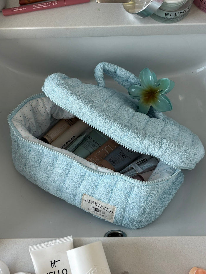 Arctic Polka Dot Handmade Makeup Bag