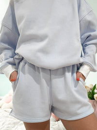 Blue and White Mini Striped Shorts