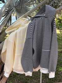 Baby Yellow and White Big Striped Hoodie
