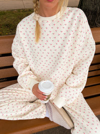 Blank Ivory Cherries All Over Sweatshirt