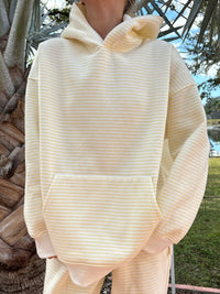 Baby Yellow and White Big Striped Hoodie