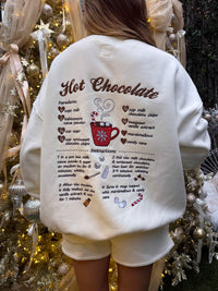 Hot Chocolate Recipe Christmas Embroider Sweatshirt
