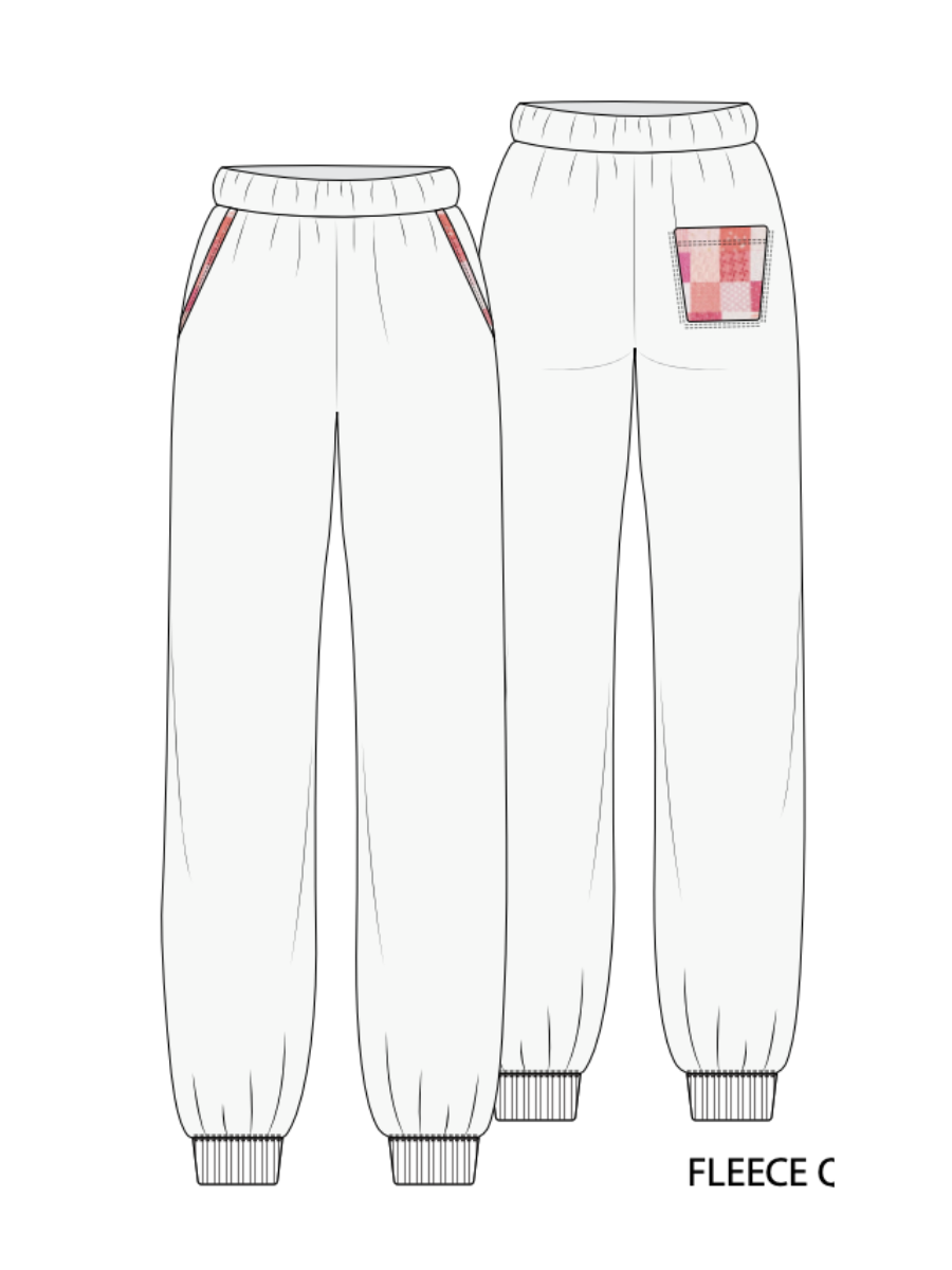 Pearl Grey Gemma Patchwork Quilted Jogger Sweatpants