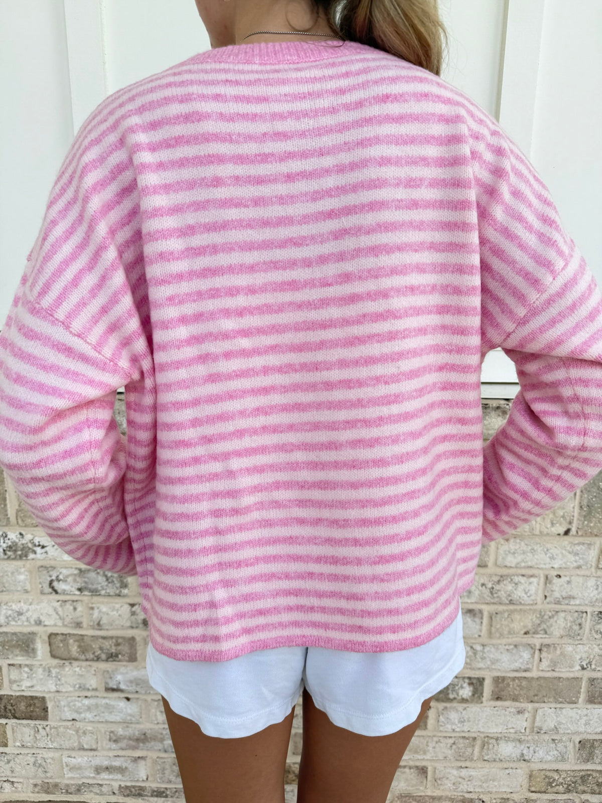 Striped Button-Up Cardigan