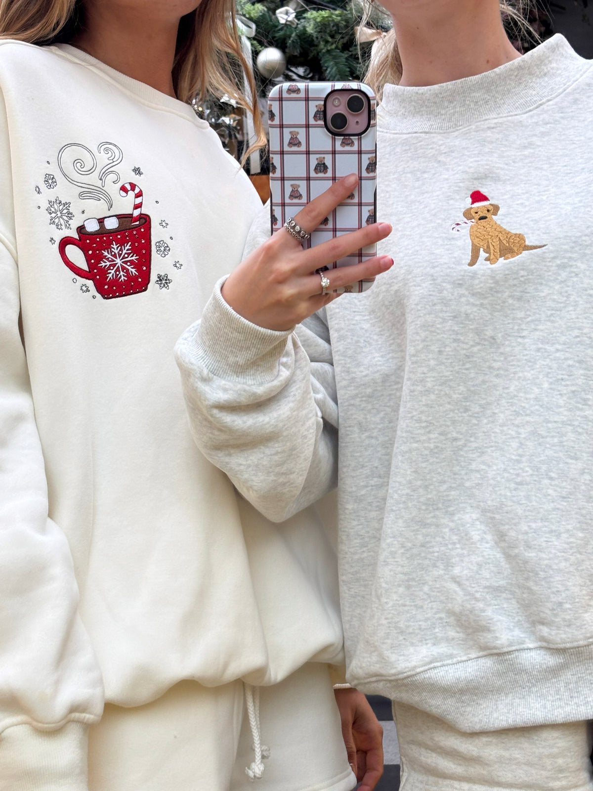 Hot Chocolate Recipe Christmas Embroider Sweatshirt