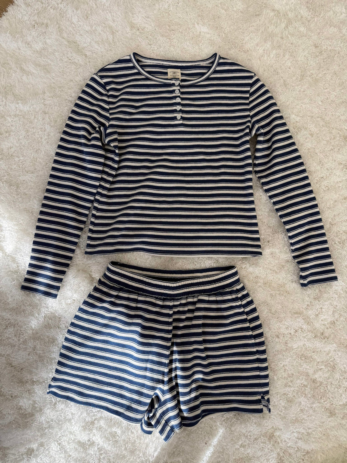 Striped Knit Loungewear Shorts