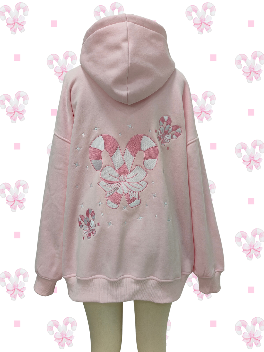 Light Pink Candy Cane Wonderland Hoodie