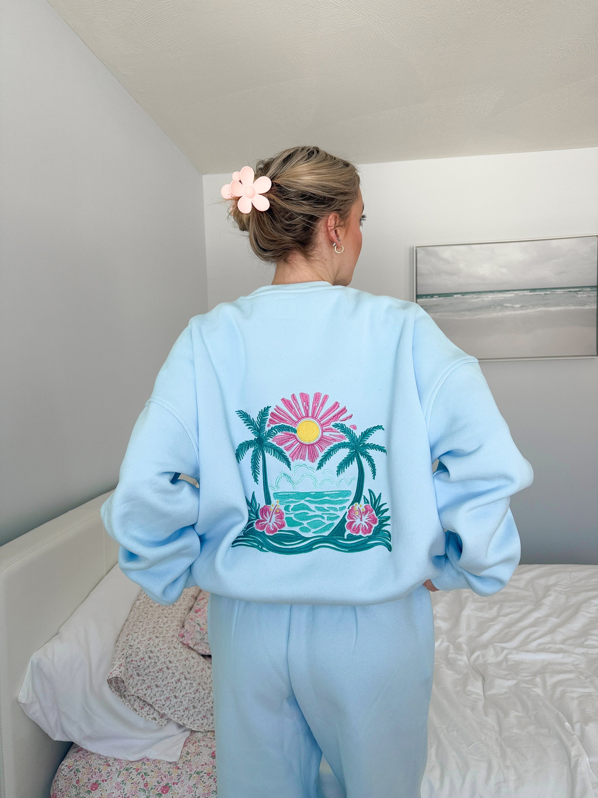 Sunkissed Coconut Striped Mockneck Sweatshirt