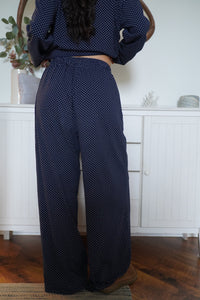 Navy Blue Polka Dot Loungewear Pants