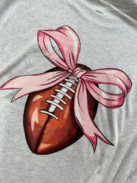 Game Day Coquette Bow Football Embroider Tee