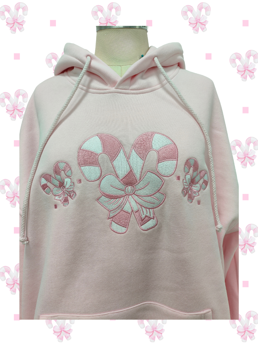 Light Pink Candy Cane Wonderland Hoodie